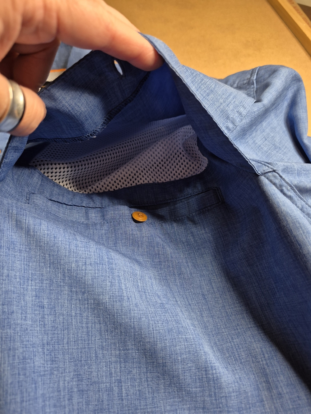 Orvis Men’s Bright Blue Button-Down Shirt 4641/4 - Picture 10 of 15